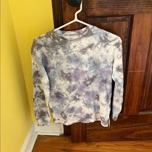 GAP Teen Tie-Dye Gray and White Oversized T-Shirt
